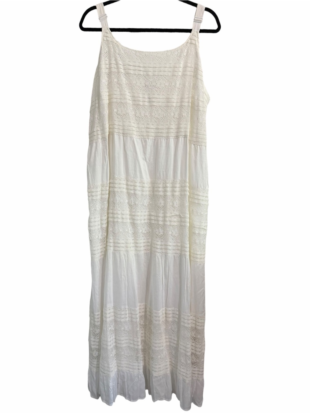 For the Republic Women’s 3X White Lace Maxi Dress Cotton Lined Boho Beach Dress